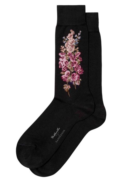 Pantherella Hollyhocks Cotton Lisle Sock (Pantherella x Sanderson)