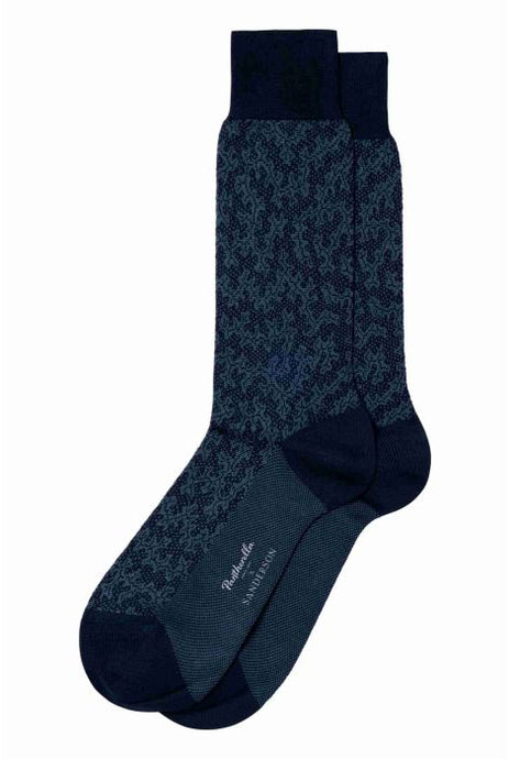 Pantherella Truffle Cotton Lisle Sock (Pantherella x Sanderson)