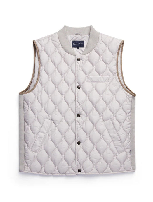 Stone Rose Silver Quilted Puffer Vest