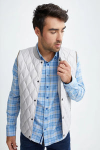 Stone Rose Silver Quilted Puffer Vest