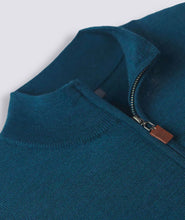 Turtleson Italian Merino Quarter-Zip Sweater (Juniper)