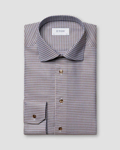 Eton Houndstooth Print Signature Twill Shirt