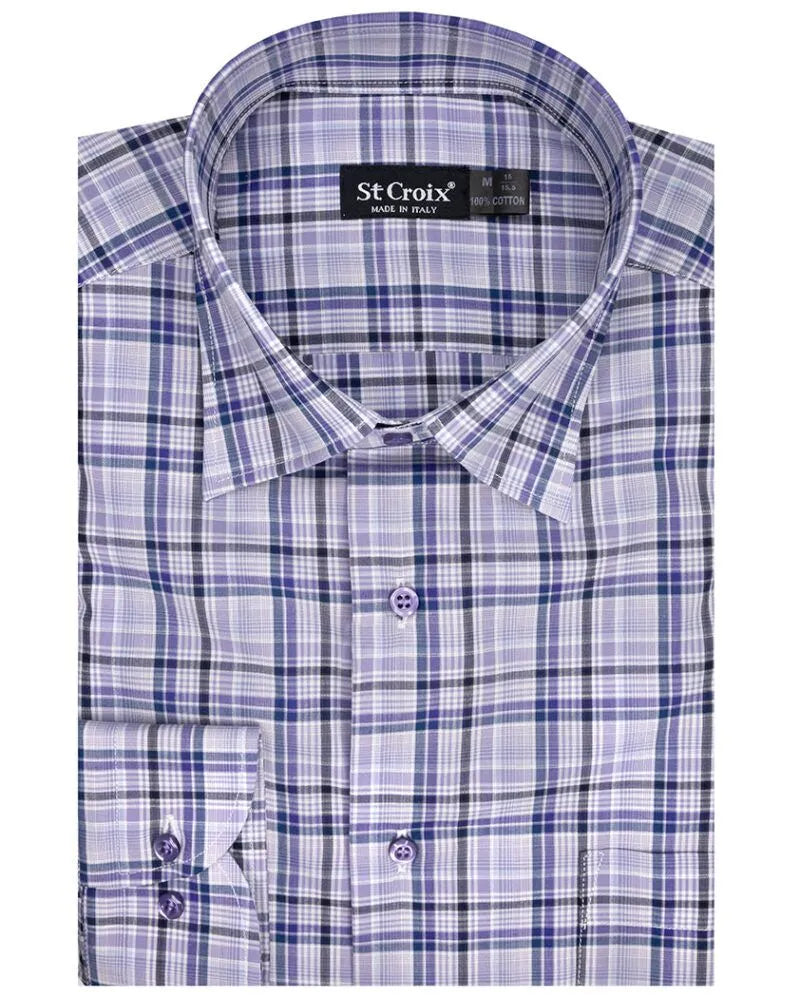 St. Croix Shades of Purple Plaid Shirt