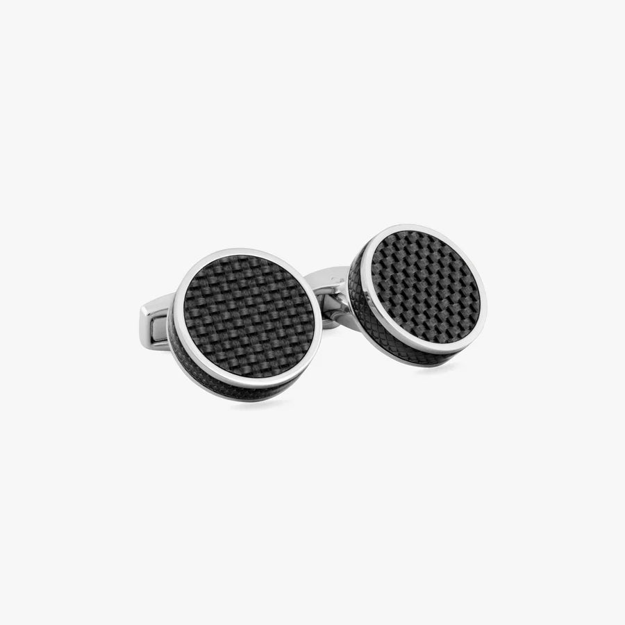 TATEOSSIAN Carbon Tablet cufflinks with Palladium