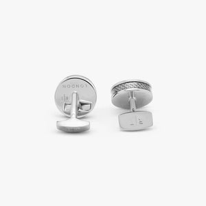 TATEOSSIAN Palladium Tablet Cufflinks with Grey Alutex