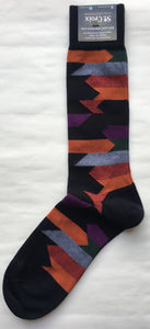 St. Croix Arrow Pattern Socks | Navy & Multi-colored