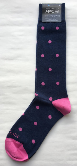 St. Croix Polka Dot Socks | Blue & Pink