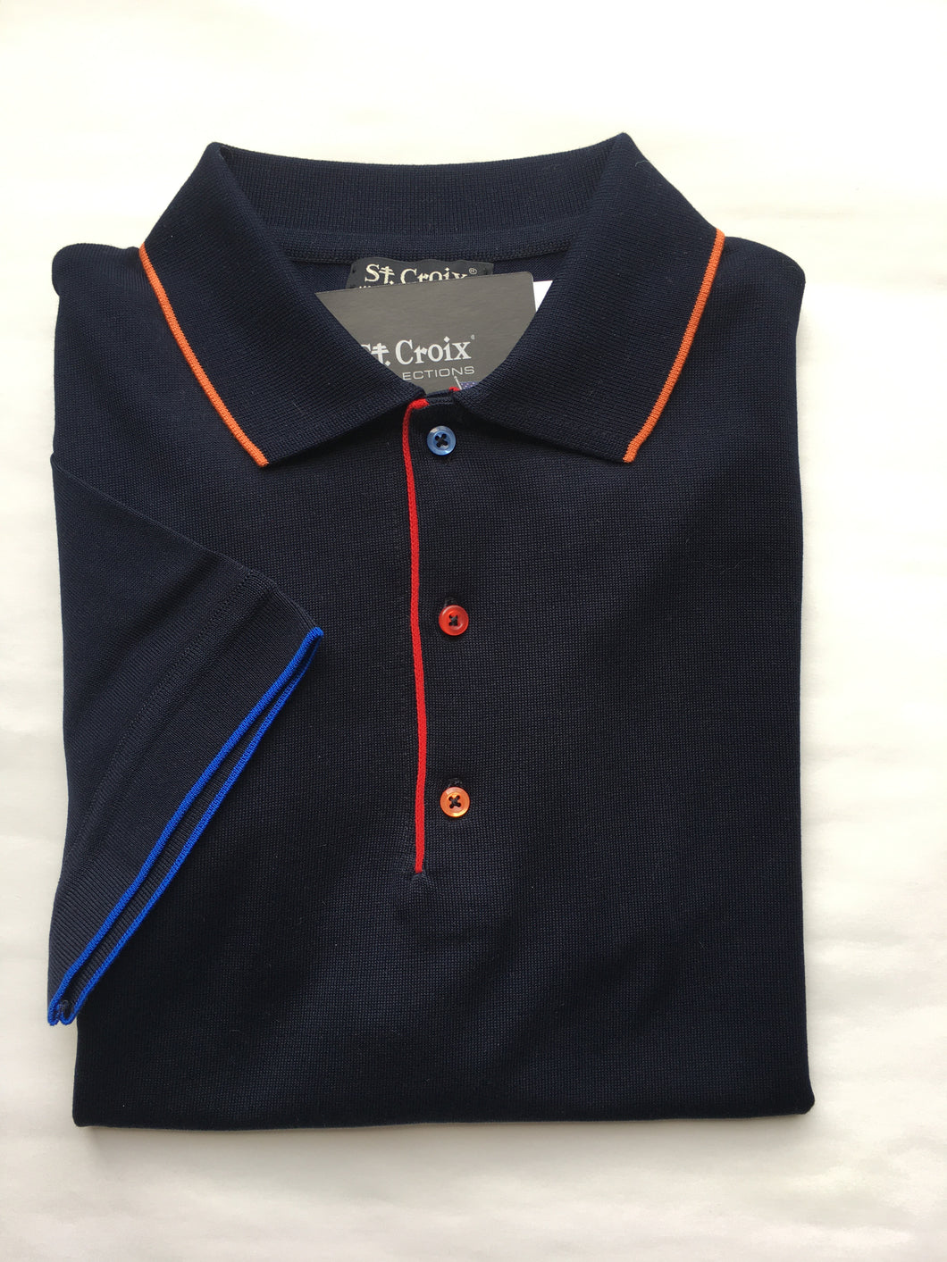 St. Croix  Polo | Navy w/  Multi-colored Accents