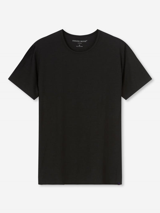 Derek Rose Basel Micro Modal Stretch Black T Shirt