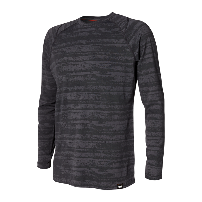 Saxx Aerator Long Sleeve-Black Washed Stripe