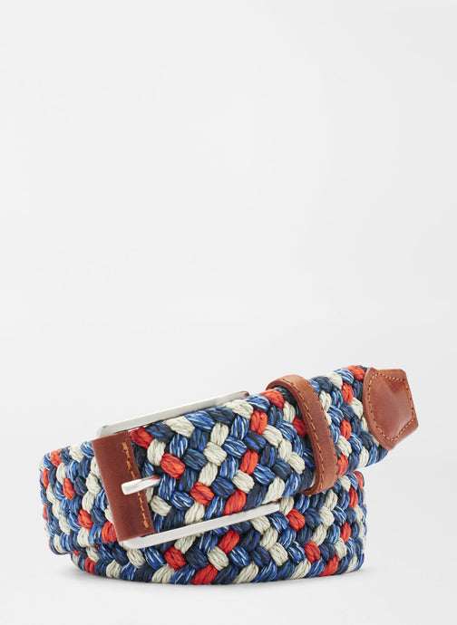 Peter Millar Cotton Melange Braided Belt | Atlantic Blue